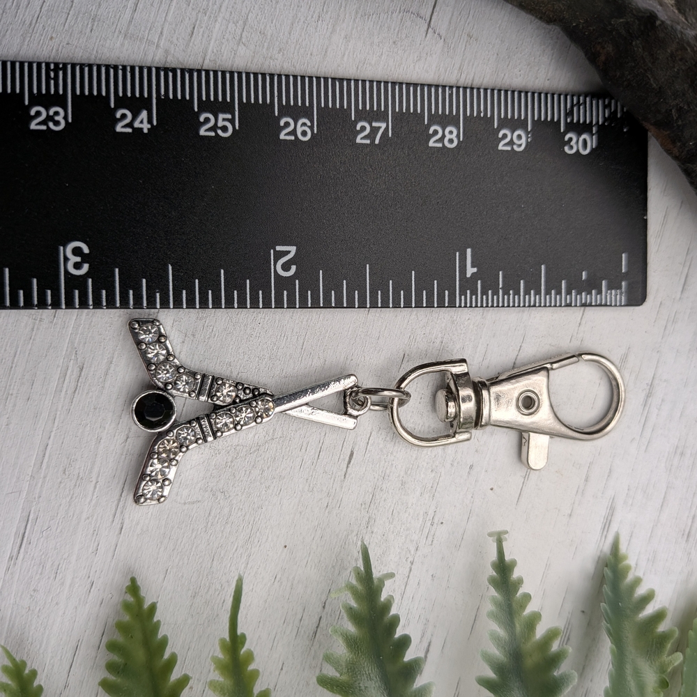 Crystal Hockey Stick Keychain with Black Accent / Bag Charm - Picture 4 of 4
